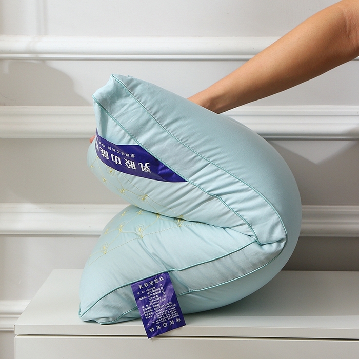 91家纺网 家纺一手货源 找家纺 （总）四川牛皮席 2025新款乳胶功能枕孔雀枕头枕芯 热熔棉舒适柔软回弹枕头枕芯48*74cm/只