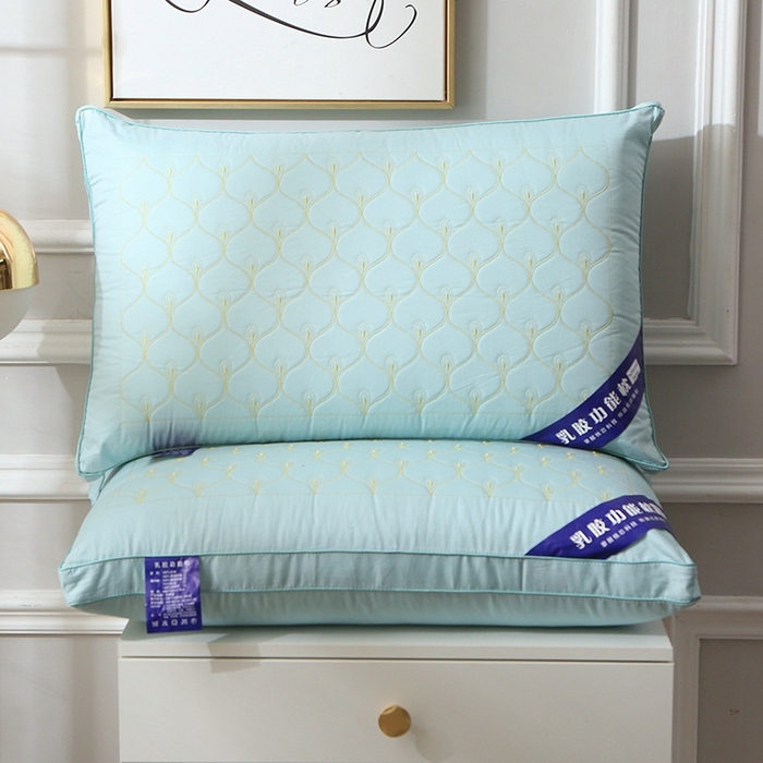 91家纺网 家纺一手货源 找家纺 （总）四川牛皮席 2025新款乳胶功能枕孔雀枕头枕芯 热熔棉舒适柔软回弹枕头枕芯48*74cm/只