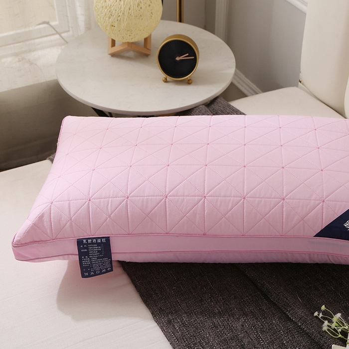 91家纺网 家纺一手货源 找家纺 （总）四川牛皮席 2025新款乳胶功能枕格子枕头枕芯 热熔棉舒适柔软回弹枕头枕芯48*74cm/只