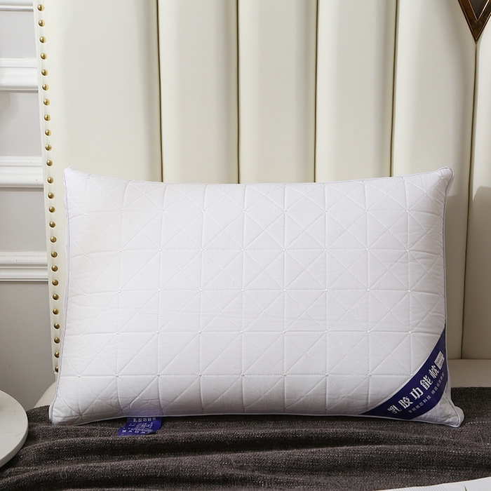 四川牛皮席 2025新款乳胶功能枕格子枕头枕芯 热熔棉舒适柔软回弹枕头枕芯48*74cm/只 格子-大白