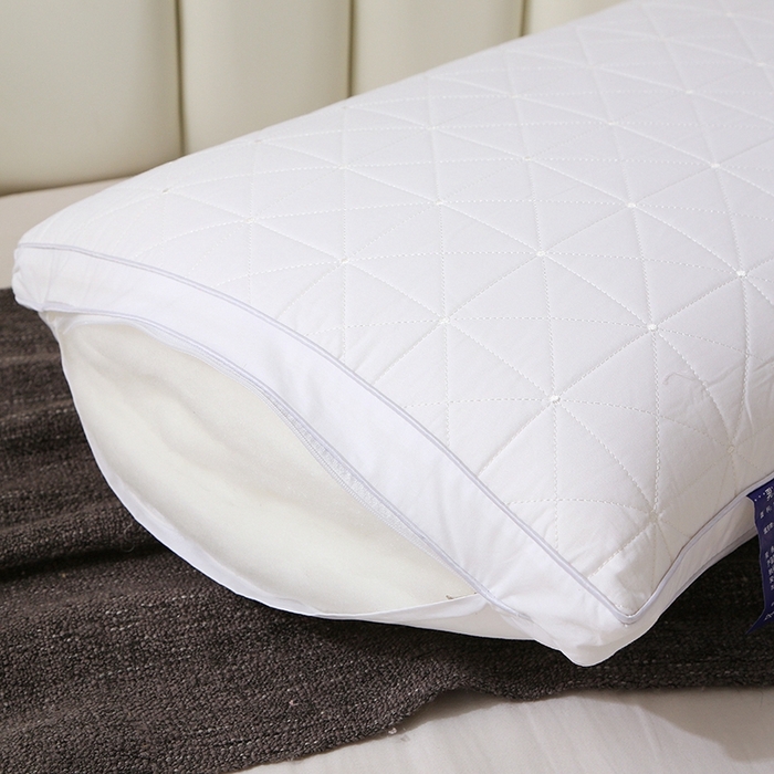 91家纺网 家纺一手货源 找家纺 四川牛皮席 2025新款乳胶功能枕格子枕头枕芯 热熔棉舒适柔软回弹枕头枕芯48*74cm/只 格子-大白