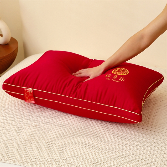 91家纺网 家纺一手货源 找家纺 （总）糖果枕芯2025新款婚庆大红全棉枕芯结婚压床陪嫁