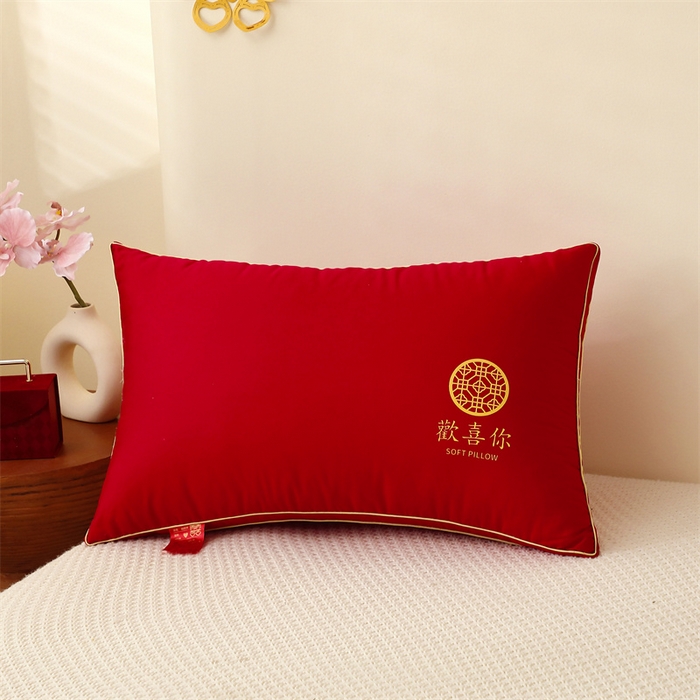 91家纺网 家纺一手货源 找家纺 （总）糖果枕芯2025新款婚庆大红全棉枕芯结婚压床陪嫁