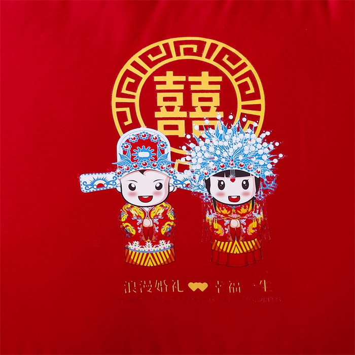 91家纺网 家纺一手货源 找家纺 糖果枕芯2025新款婚庆大红全棉枕芯结婚压床陪嫁 浪漫婚礼