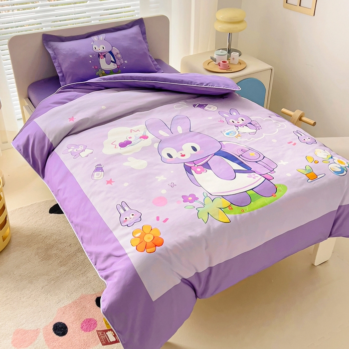 91家纺网 家纺一手货源 找家纺 （总）梵赫 2025新款A类儿童数码卡通亲肤幼儿园套件三件套-星梦