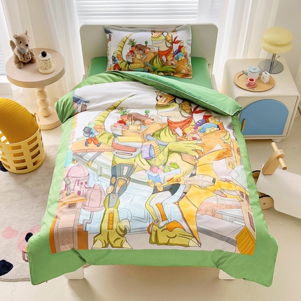 91家纺网 家纺一手货源 找家纺 （总）梵赫 2025新款A类儿童数码卡通亲肤幼儿园套件三件套-星梦