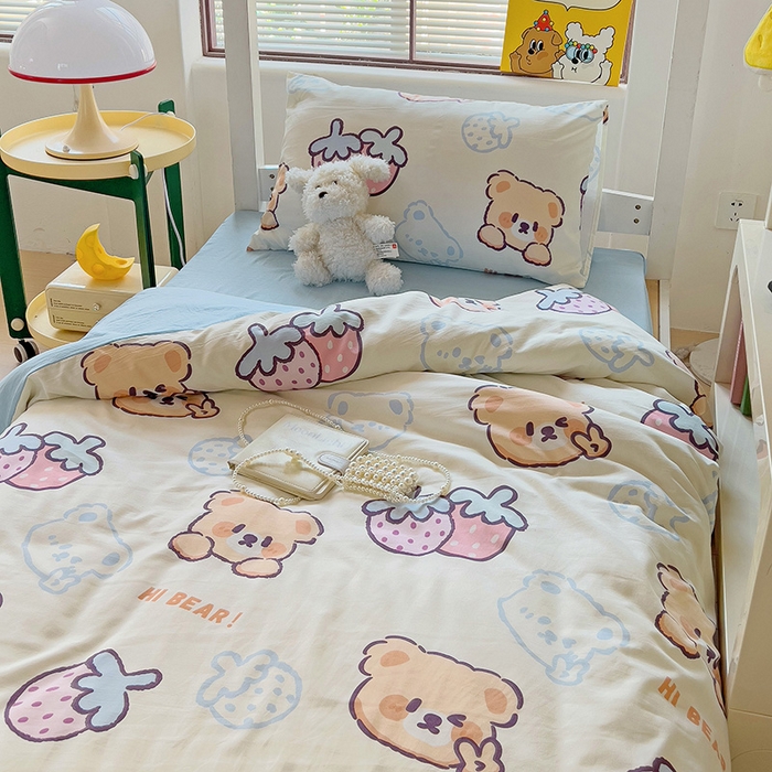 91家纺网 家纺一手货源 找家纺 曼陀罗2025新款超柔云朵棉学生宿舍上下铺三件套 宠爱