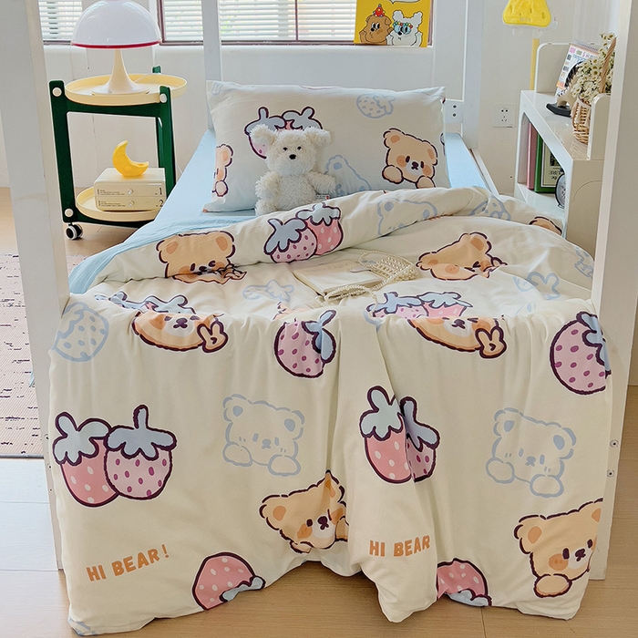 91家纺网 家纺一手货源 找家纺 曼陀罗2025新款超柔云朵棉学生宿舍上下铺三件套 宠爱