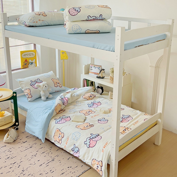 91家纺网 家纺一手货源 找家纺 曼陀罗2025新款超柔云朵棉学生宿舍上下铺三件套 宠爱