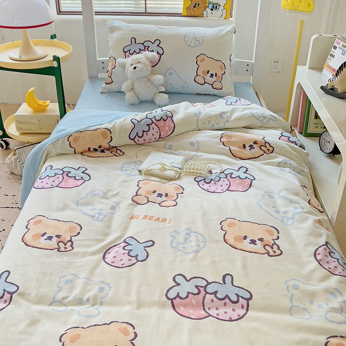 91家纺网 家纺一手货源 找家纺 曼陀罗2025新款超柔云朵棉学生宿舍上下铺三件套 宠爱