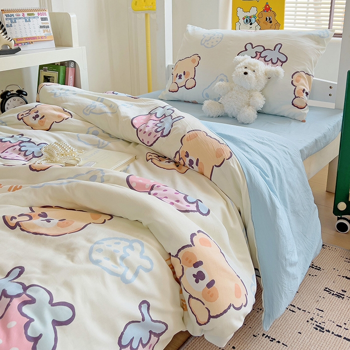 91家纺网 家纺一手货源 找家纺 曼陀罗2025新款超柔云朵棉学生宿舍上下铺三件套 宠爱