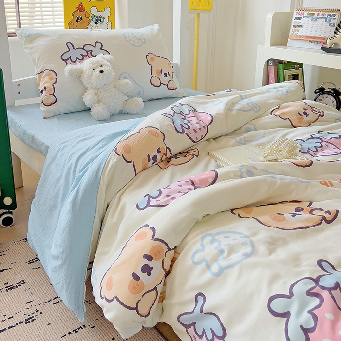 91家纺网 家纺一手货源 找家纺 曼陀罗2025新款超柔云朵棉学生宿舍上下铺三件套 宠爱