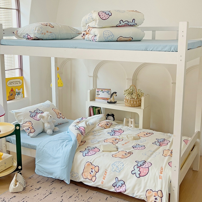 91家纺网 家纺一手货源 找家纺 曼陀罗2025新款超柔云朵棉学生宿舍上下铺三件套 宠爱