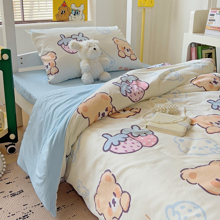 91家纺网 家纺一手货源 找家纺 曼陀罗2025新款超柔云朵棉学生宿舍上下铺三件套 宠爱