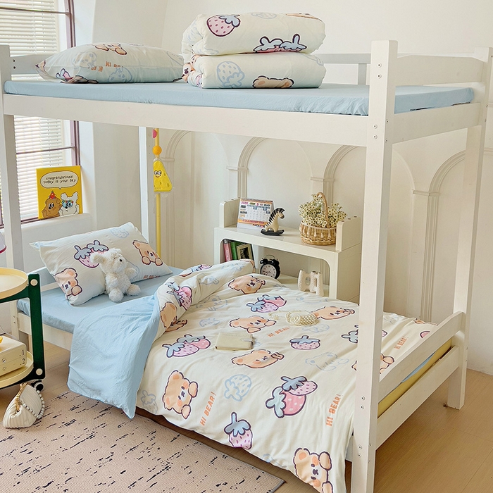 91家纺网 家纺一手货源 找家纺 曼陀罗2025新款超柔云朵棉学生宿舍上下铺三件套 宠爱