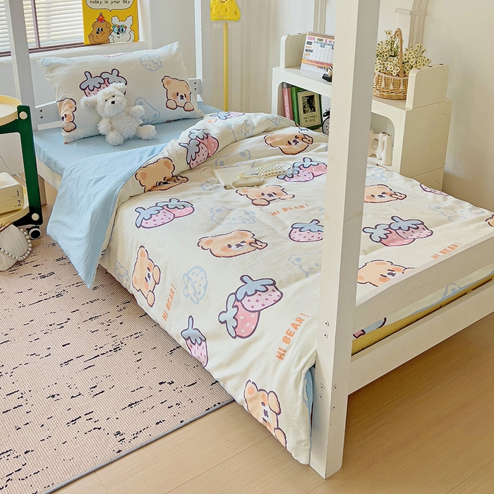 91家纺网 家纺一手货源 找家纺 曼陀罗2025新款超柔云朵棉学生宿舍上下铺三件套 宠爱