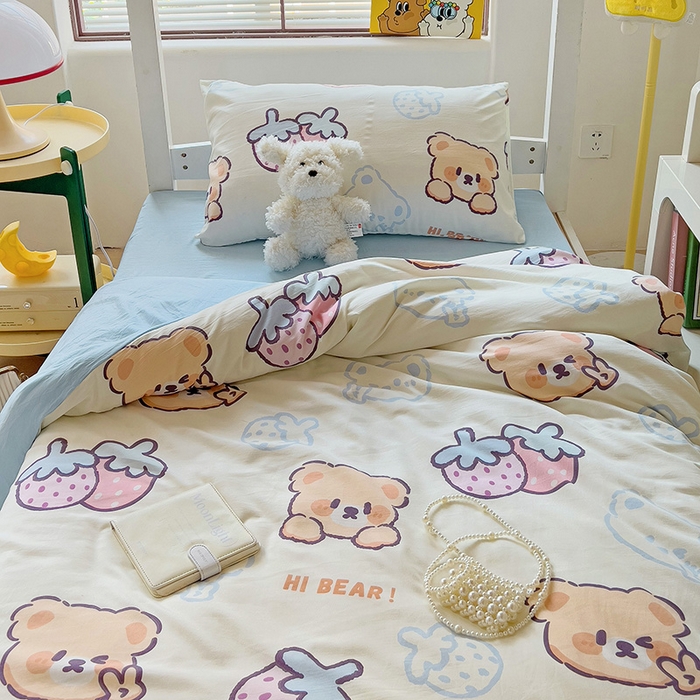 91家纺网 家纺一手货源 找家纺 曼陀罗2025新款超柔云朵棉学生宿舍上下铺三件套 宠爱