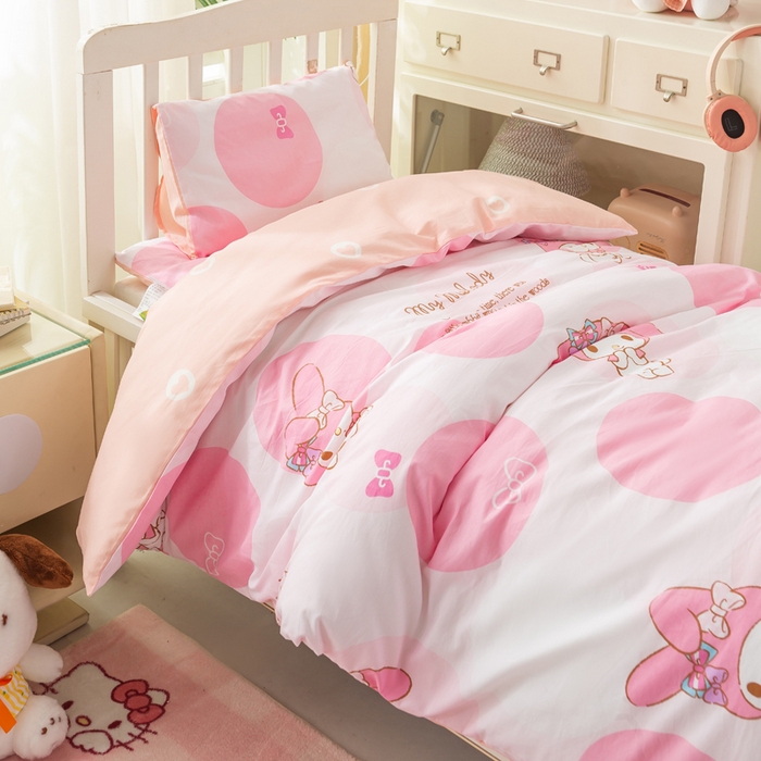 91家纺网 家纺一手货源 找家纺 （总）博雅 2025新款三丽欧全棉纯棉幼儿园三套件宿舍三件套上下铺三件套