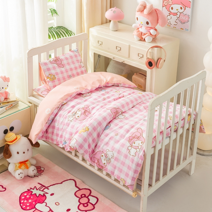 91家纺网 家纺一手货源 找家纺 （总）博雅 2025新款三丽欧全棉纯棉幼儿园三套件宿舍三件套上下铺三件套