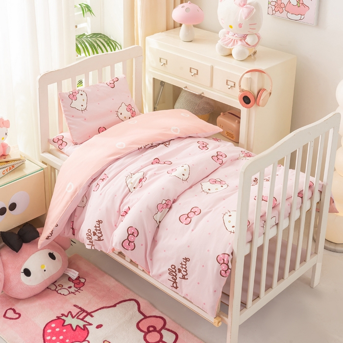 91家纺网 家纺一手货源 找家纺 （总）博雅 2025新款三丽欧全棉纯棉幼儿园三套件宿舍三件套上下铺三件套