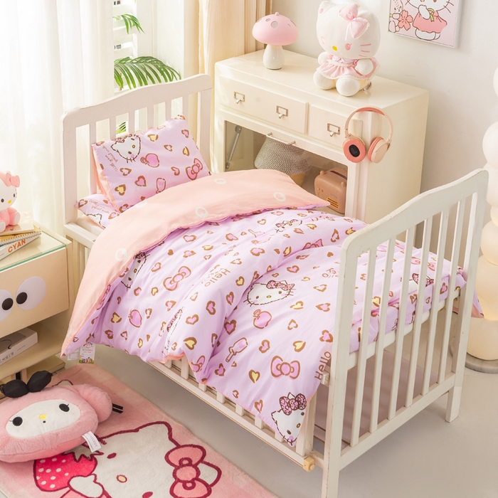 91家纺网 家纺一手货源 找家纺 （总）博雅 2025新款三丽欧全棉纯棉幼儿园三套件宿舍三件套上下铺三件套