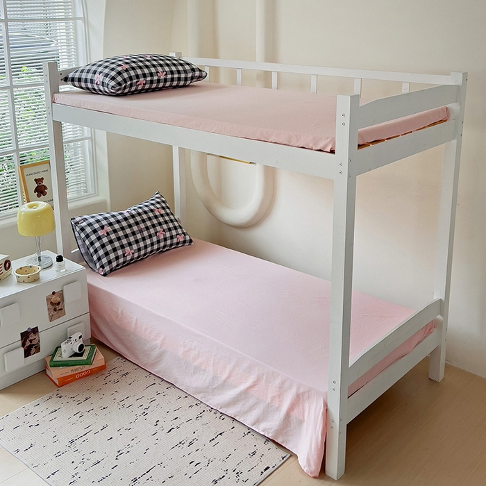 曼陀罗2025新款超柔云朵棉学生宿舍上下铺三件套 黑格蝴蝶结