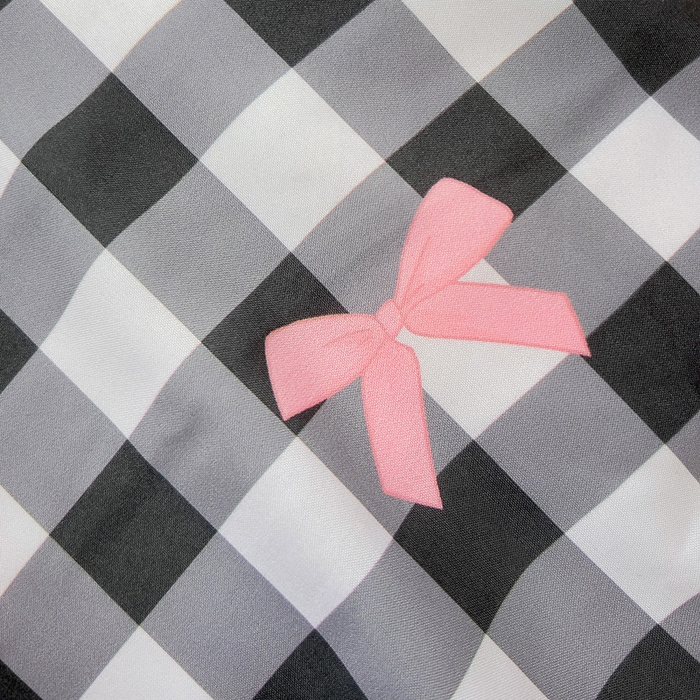 91家纺网 家纺一手货源 找家纺 曼陀罗2025新款超柔云朵棉学生宿舍上下铺三件套 黑格蝴蝶结