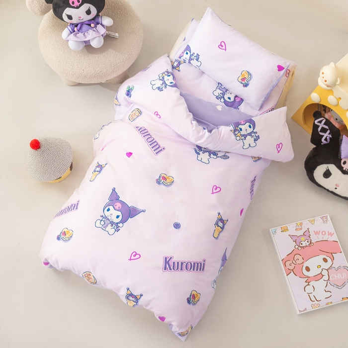 91家纺网 家纺一手货源 找家纺 博雅 2025新款三丽欧全棉纯棉幼儿园三套件宿舍三件套上下铺三件套 多彩库洛米