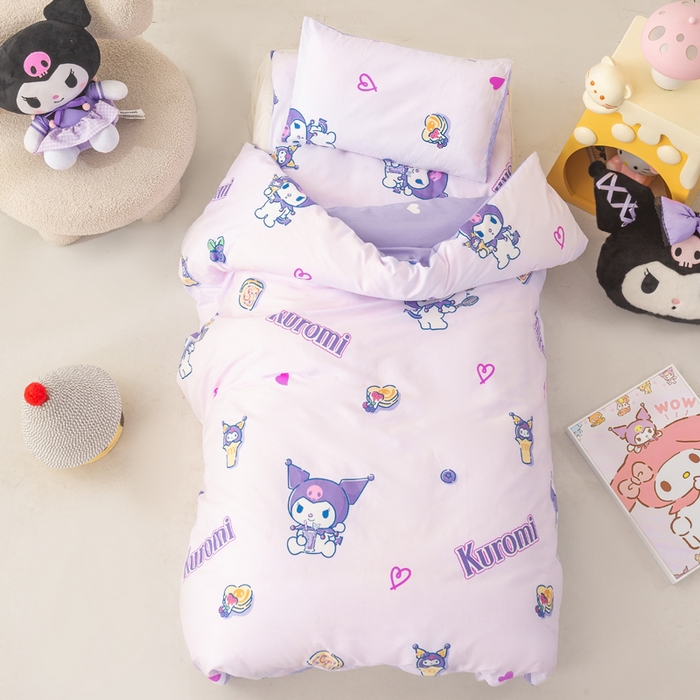 91家纺网 家纺一手货源 找家纺 博雅 2025新款三丽欧全棉纯棉幼儿园三套件宿舍三件套上下铺三件套 多彩库洛米