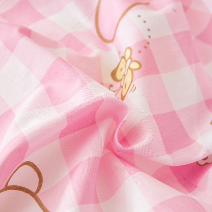 91家纺网 家纺一手货源 找家纺 博雅 2025新款三丽欧全棉纯棉幼儿园三套件宿舍三件套上下铺三件套 粉格美乐蒂