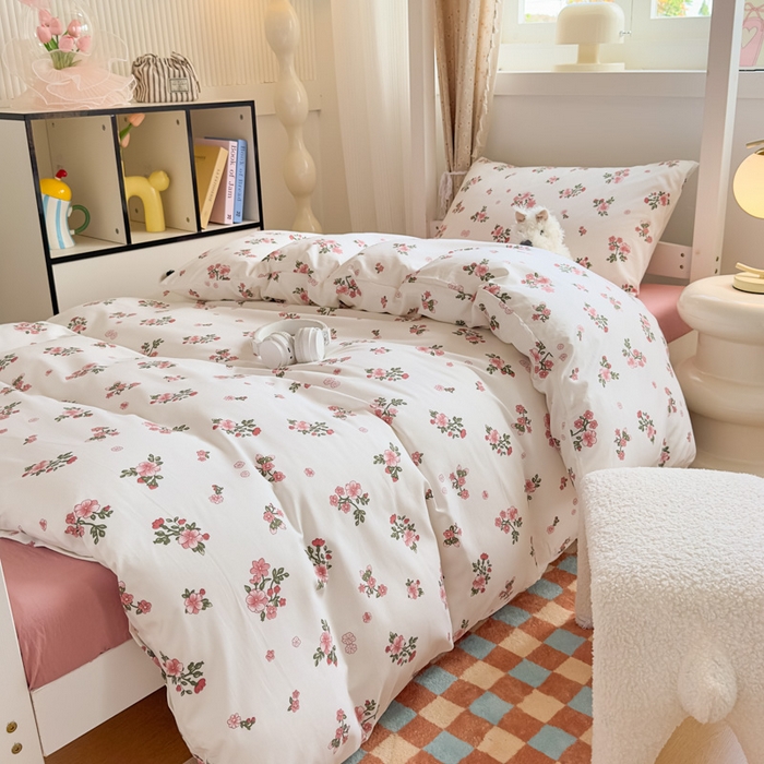 91家纺网 家纺一手货源 找家纺 曼陀罗2025新款超柔云朵棉学生宿舍上下铺三件套 花蜜