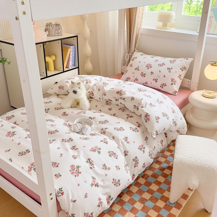 91家纺网 家纺一手货源 找家纺 曼陀罗2025新款超柔云朵棉学生宿舍上下铺三件套 花蜜