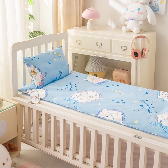 91家纺网 家纺一手货源 找家纺 博雅 2025新款三丽欧全棉纯棉幼儿园三套件宿舍三件套上下铺三件套 蓝色玉桂狗