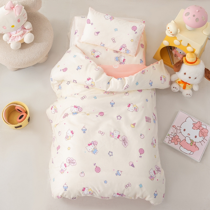 91家纺网 家纺一手货源 找家纺 博雅 2025新款三丽欧全棉纯棉幼儿园三套件宿舍三件套上下铺三件套 美美KT