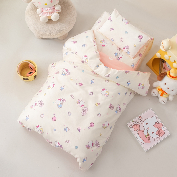 91家纺网 家纺一手货源 找家纺 博雅 2025新款三丽欧全棉纯棉幼儿园三套件宿舍三件套上下铺三件套 美美KT