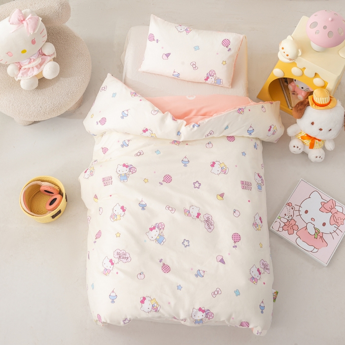 91家纺网 家纺一手货源 找家纺 博雅 2025新款三丽欧全棉纯棉幼儿园三套件宿舍三件套上下铺三件套 美美KT