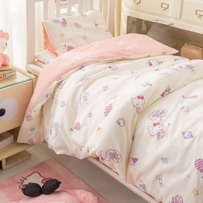 91家纺网 家纺一手货源 找家纺 博雅 2025新款三丽欧全棉纯棉幼儿园三套件宿舍三件套上下铺三件套 美美KT