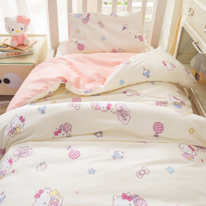 91家纺网 家纺一手货源 找家纺 博雅 2025新款三丽欧全棉纯棉幼儿园三套件宿舍三件套上下铺三件套 美美KT