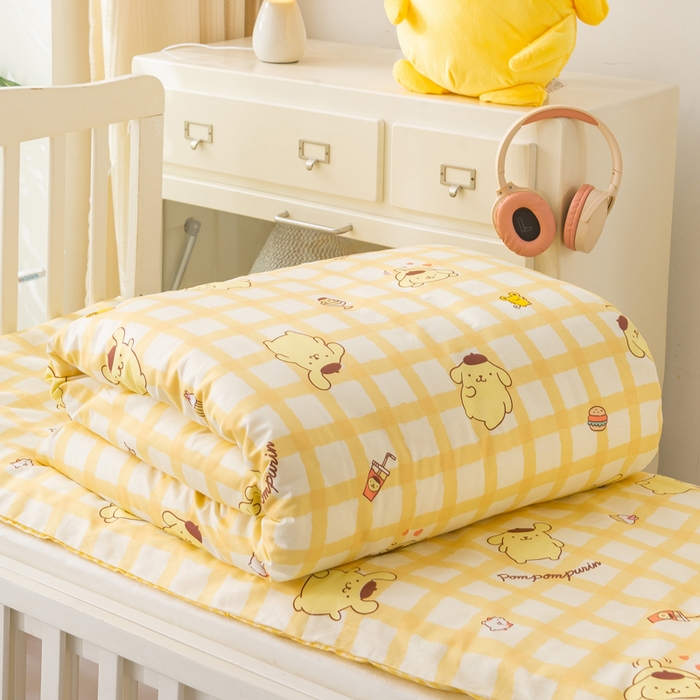 91家纺网 家纺一手货源 找家纺 博雅 2025新款三丽欧全棉纯棉幼儿园三套件宿舍三件套上下铺三件套 美食布丁狗