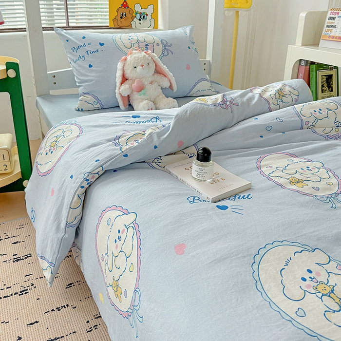 91家纺网 家纺一手货源 找家纺 曼陀罗2025新款超柔云朵棉学生宿舍上下铺三件套 欢乐狗狗