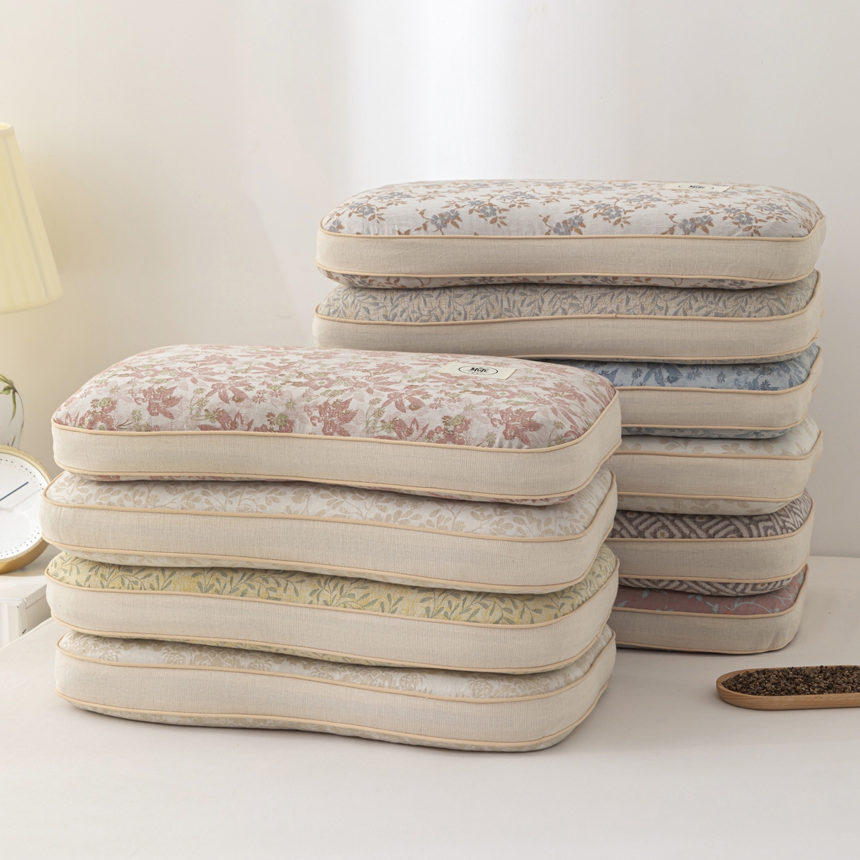 （总）大熊枕芯 2025新款亚麻棉麻荞麦护颈枕全荞麦壳枕头枕芯