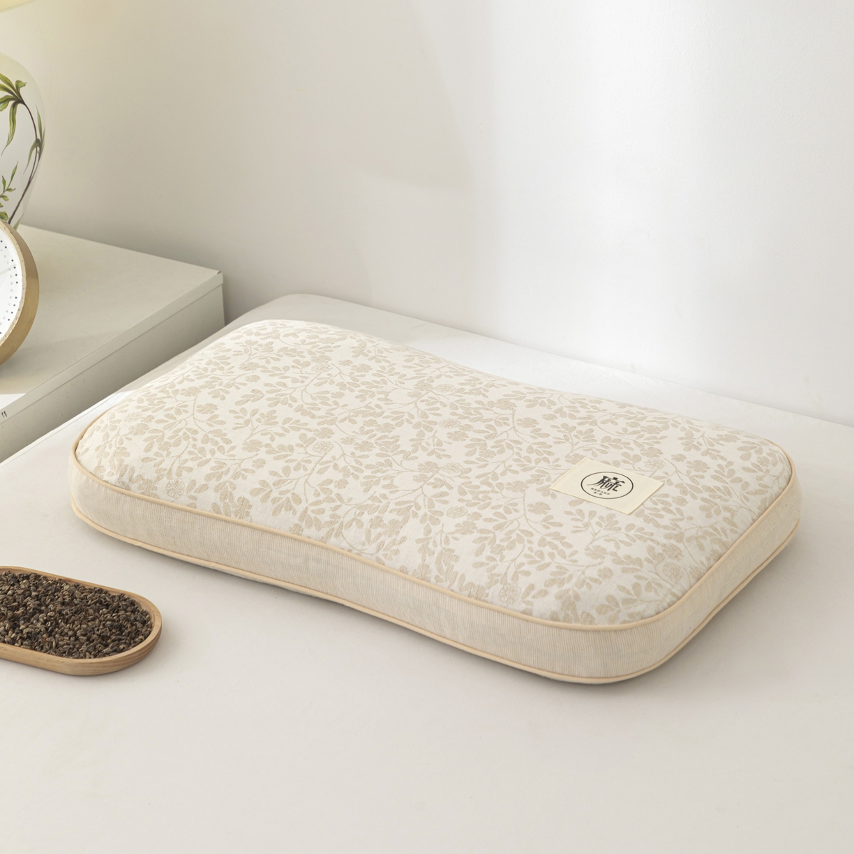 大熊枕芯 2025新款亚麻棉麻荞麦护颈枕全荞麦壳枕头枕芯 鸟嗰子