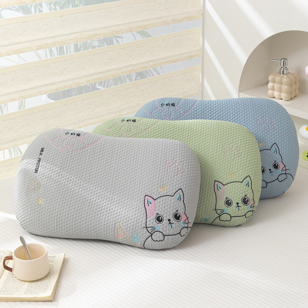 91家纺网 家纺一手货源 找家纺 （总）大熊枕芯 2025新款小奶猫慢回弹记忆枕猫肚枕枕头枕芯