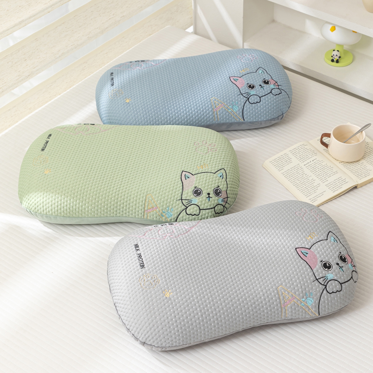 91家纺网 家纺一手货源 找家纺 大熊枕芯 2025新款小奶猫慢回弹记忆枕猫肚枕枕头枕芯 组合图仅供展示