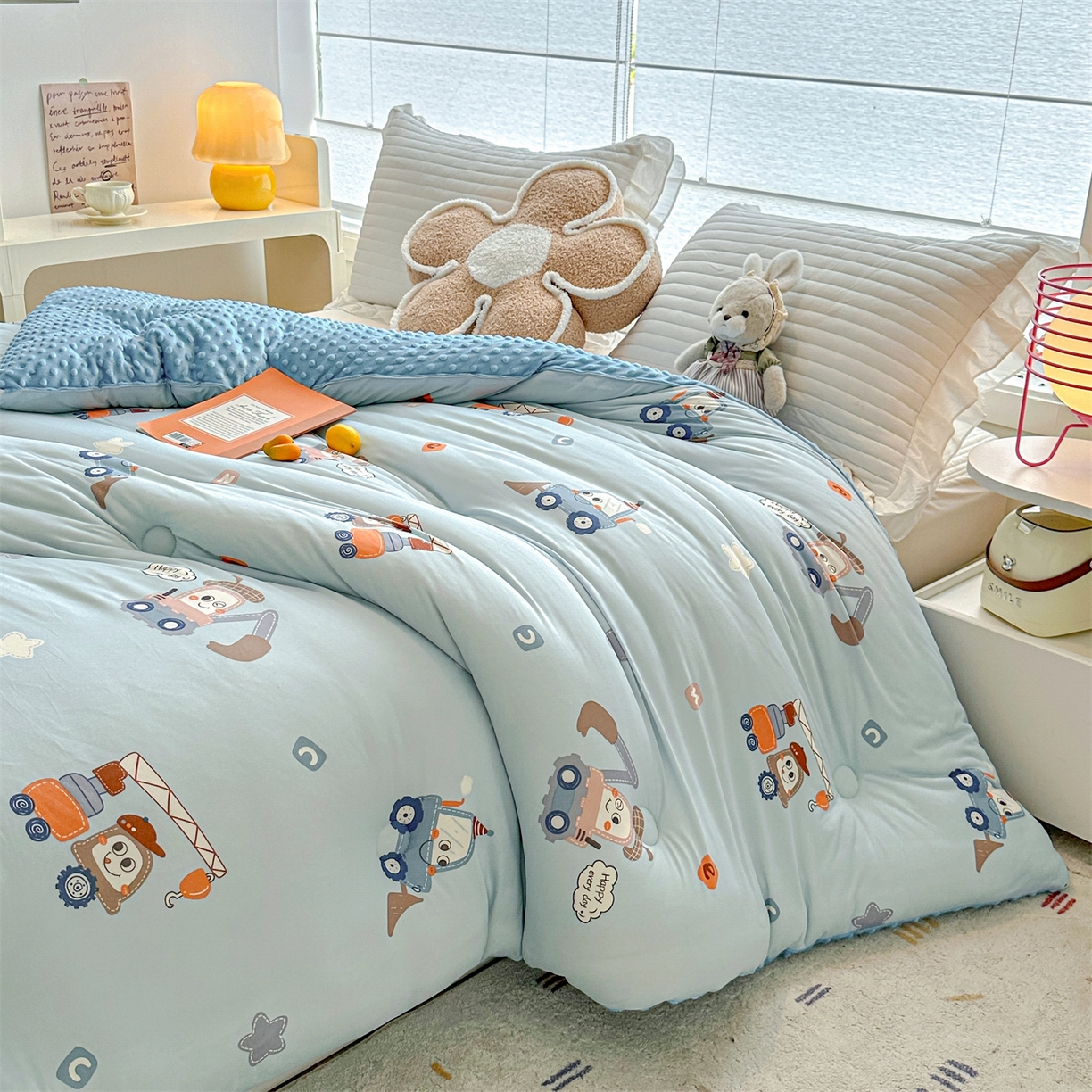 91家纺网 家纺一手货源 找家纺 优被业 2025新款A类牛奶丝针织棉豆豆被 大豆被 冬被 被子被芯 工程车队