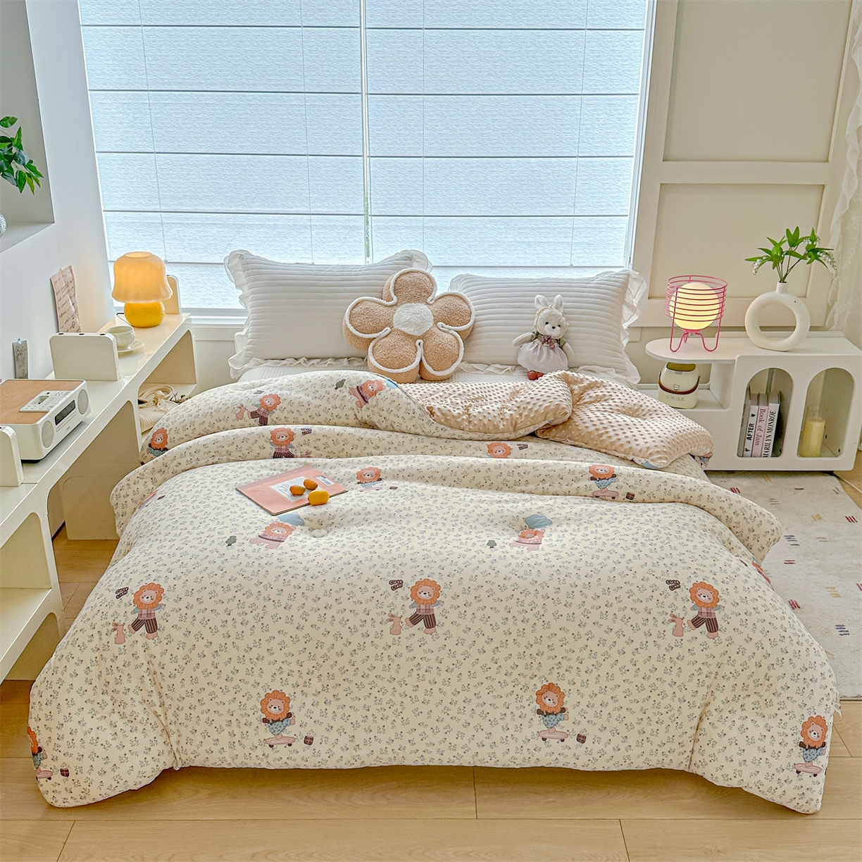 91家纺网 家纺一手货源 找家纺 优被业 2025新款A类牛奶丝针织棉豆豆被 大豆被 冬被 被子被芯 滑板狮子