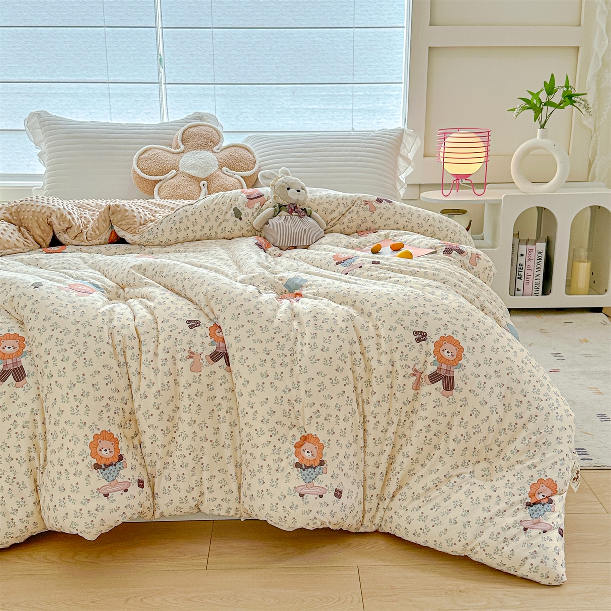 91家纺网 家纺一手货源 找家纺 优被业 2025新款A类牛奶丝针织棉豆豆被 大豆被 冬被 被子被芯 滑板狮子