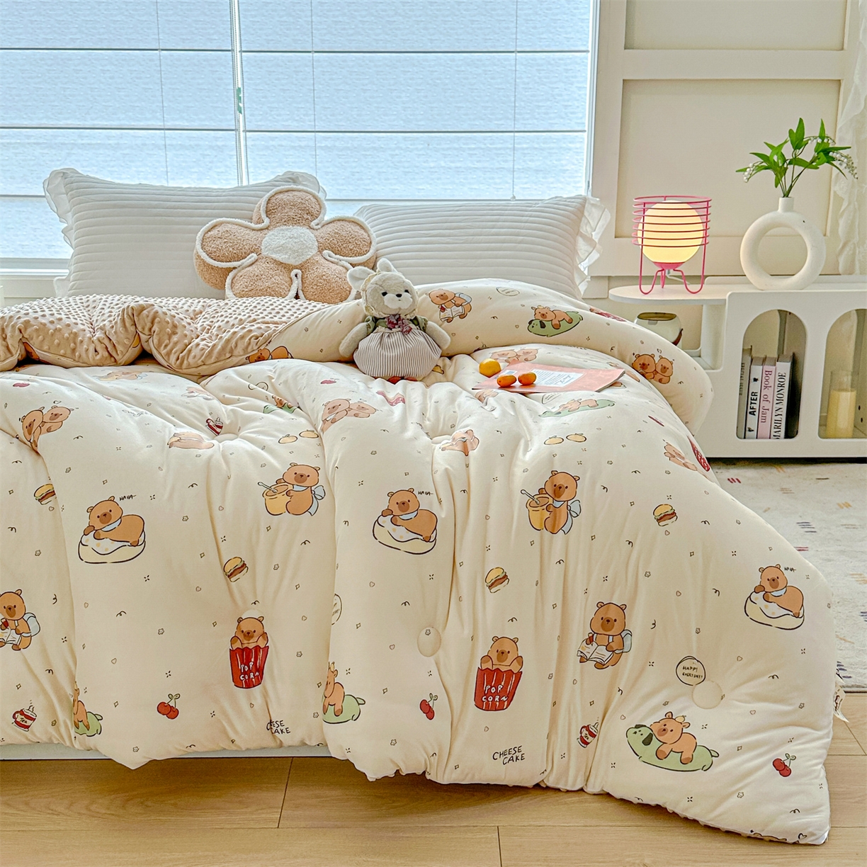 91家纺网 家纺一手货源 找家纺 优被业 2025新款A类牛奶丝针织棉豆豆被 大豆被 冬被 被子被芯 卡皮巴拉