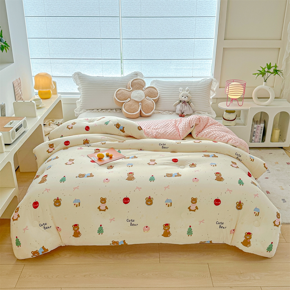 91家纺网 家纺一手货源 找家纺 优被业 2025新款A类牛奶丝针织棉豆豆被 大豆被 冬被 被子被芯 可爱萌宠