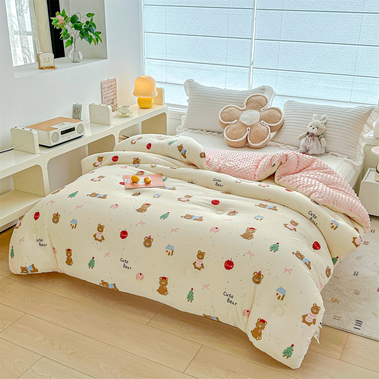 91家纺网 家纺一手货源 找家纺 优被业 2025新款A类牛奶丝针织棉豆豆被 大豆被 冬被 被子被芯 可爱萌宠